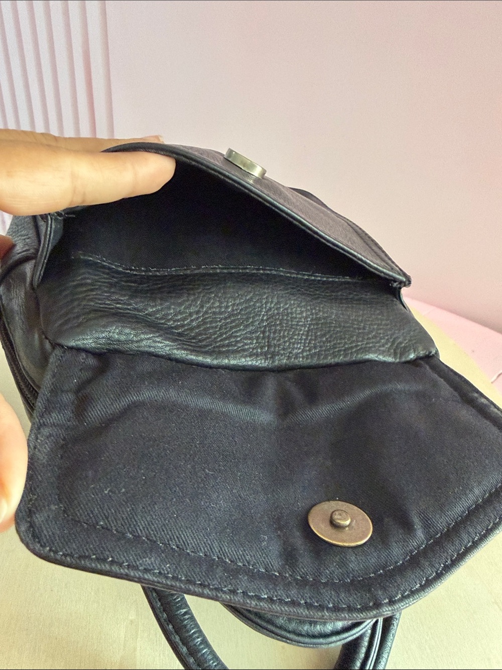 Fossil Black Pebbled Leather Mini Crossbody Satchel - Picture 7 of 12